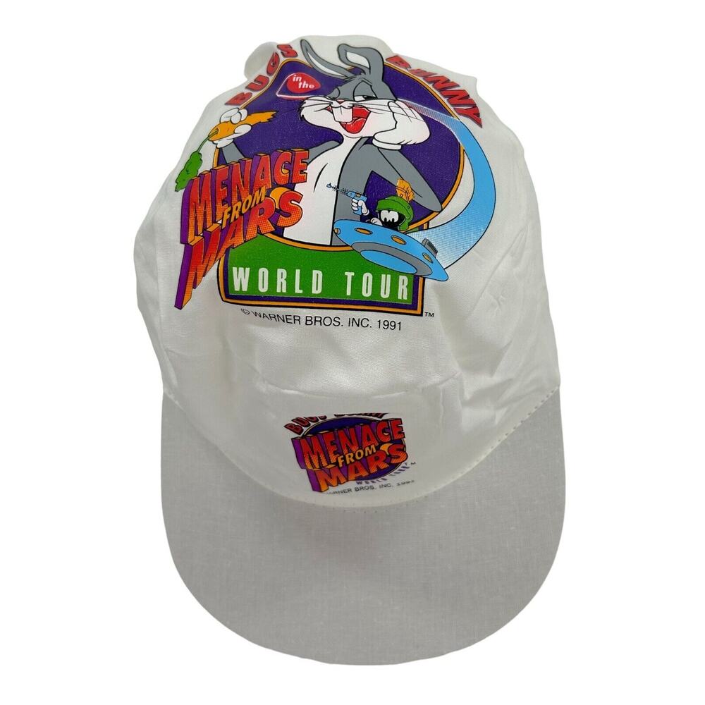 Bugs Bunny Marvin The Martian Menace From Mars World Tour Hat 1990’s Vintage